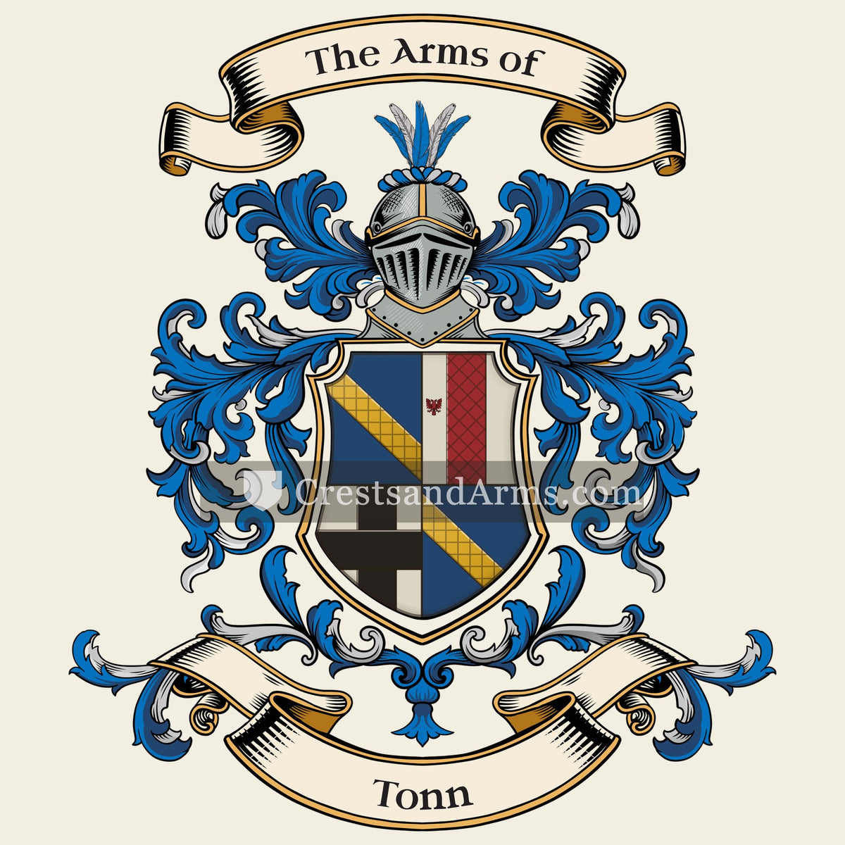 The Tonn coat of arms, drawn from the recorded blazon