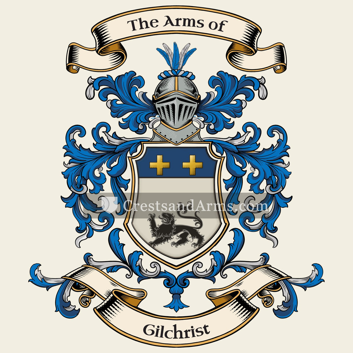 The Gilchrist coat of arms, drawn from the recorded blazon