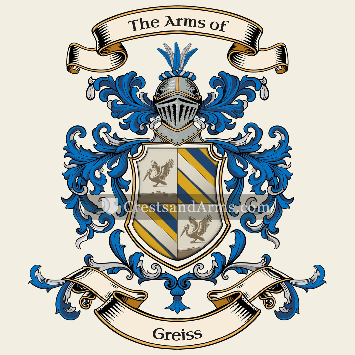 The Greiss coat of arms, drawn from the recorded blazon