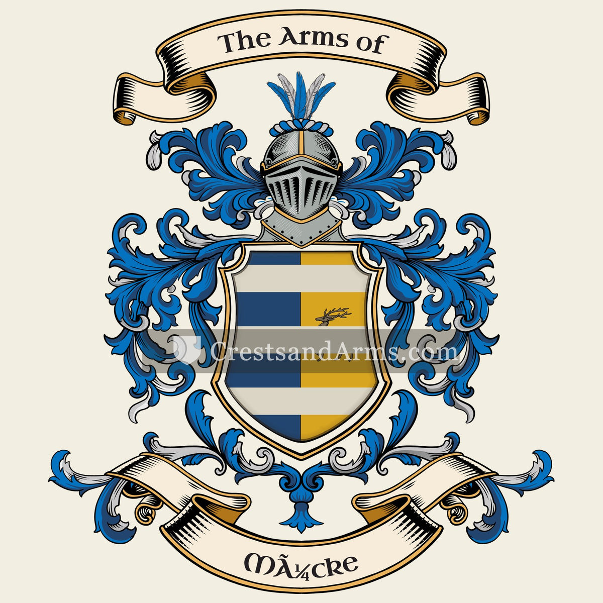 The Mücke coat of arms, drawn from the recorded blazon