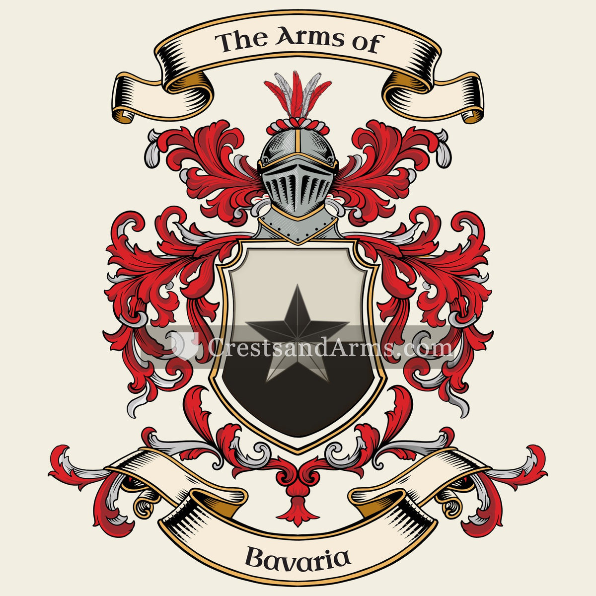The Bavaria coat of arms, drawn from the recorded blazon