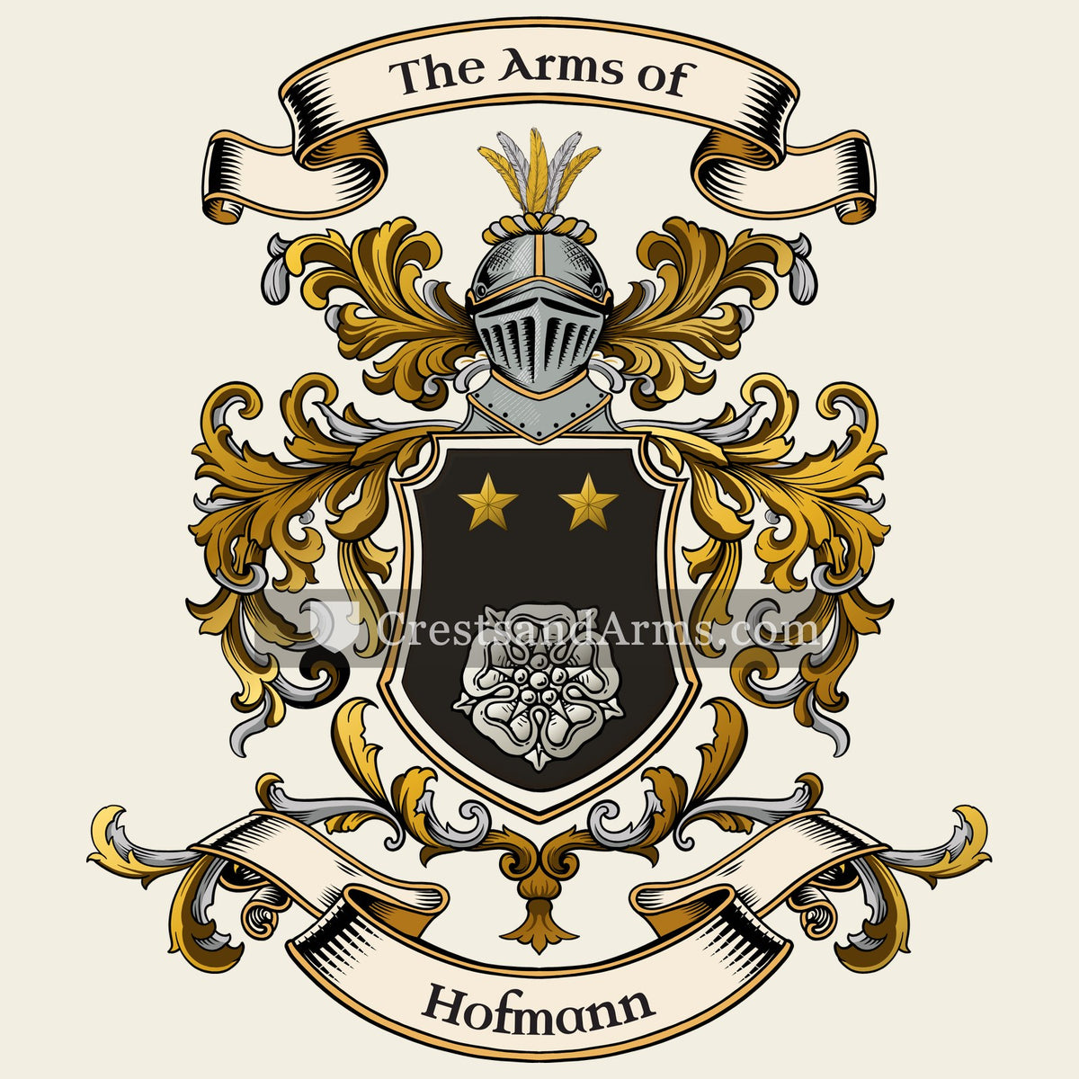 The Hofmann coat of arms, drawn from the recorded blazon