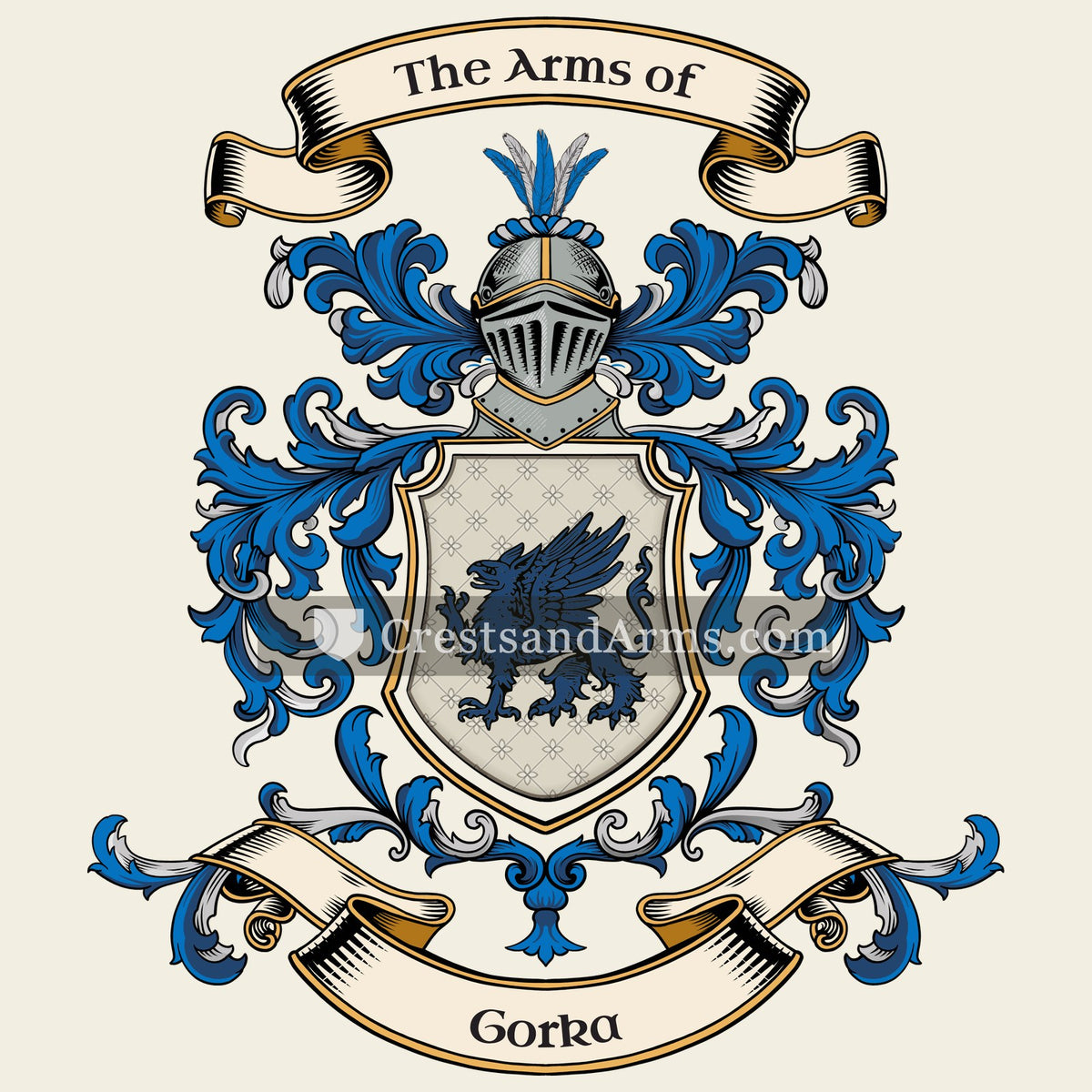 The Gorka coat of arms, drawn from the recorded blazon