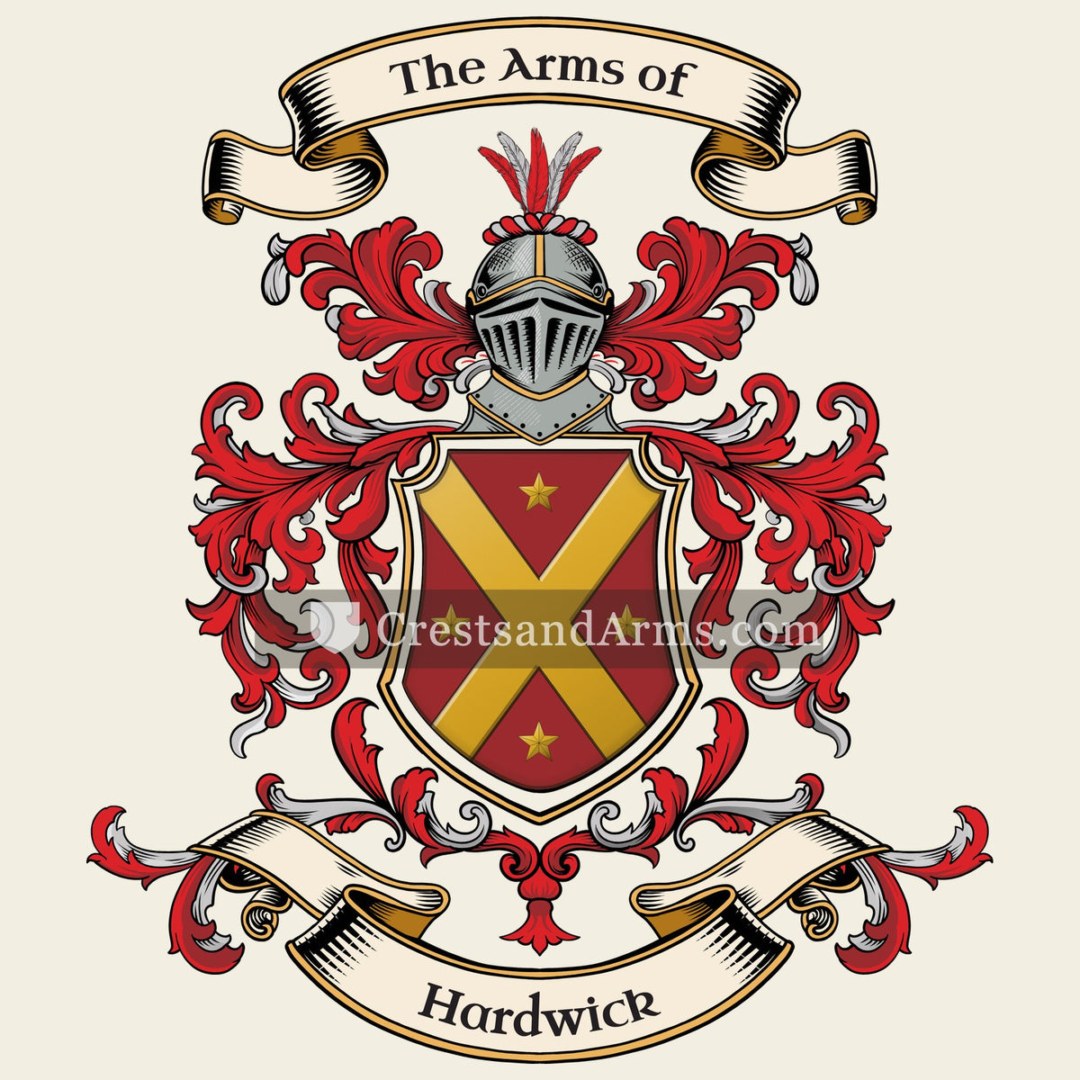 The Hardwick coat of arms, drawn from the recorded blazon