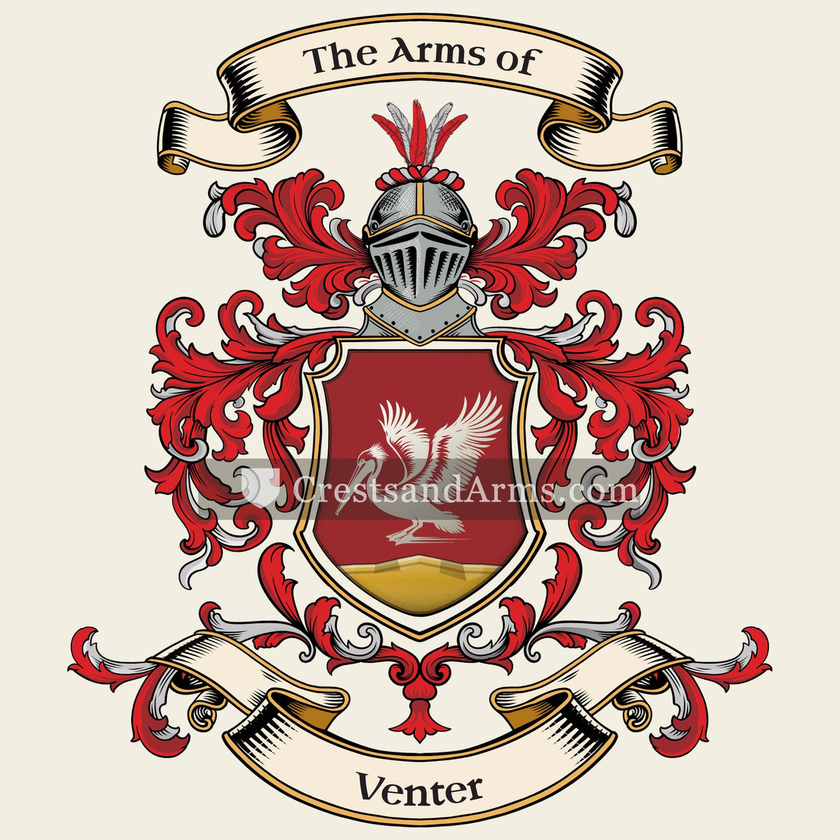 The Venter coat of arms, drawn from the recorded blazon