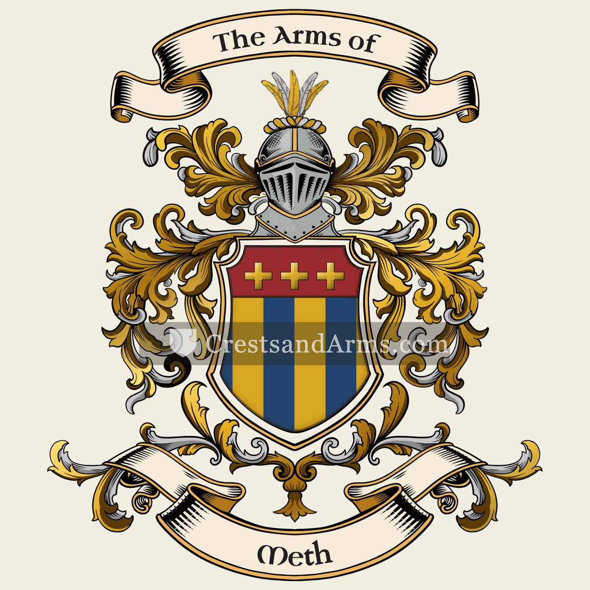 The Meth coat of arms, drawn from the recorded blazon