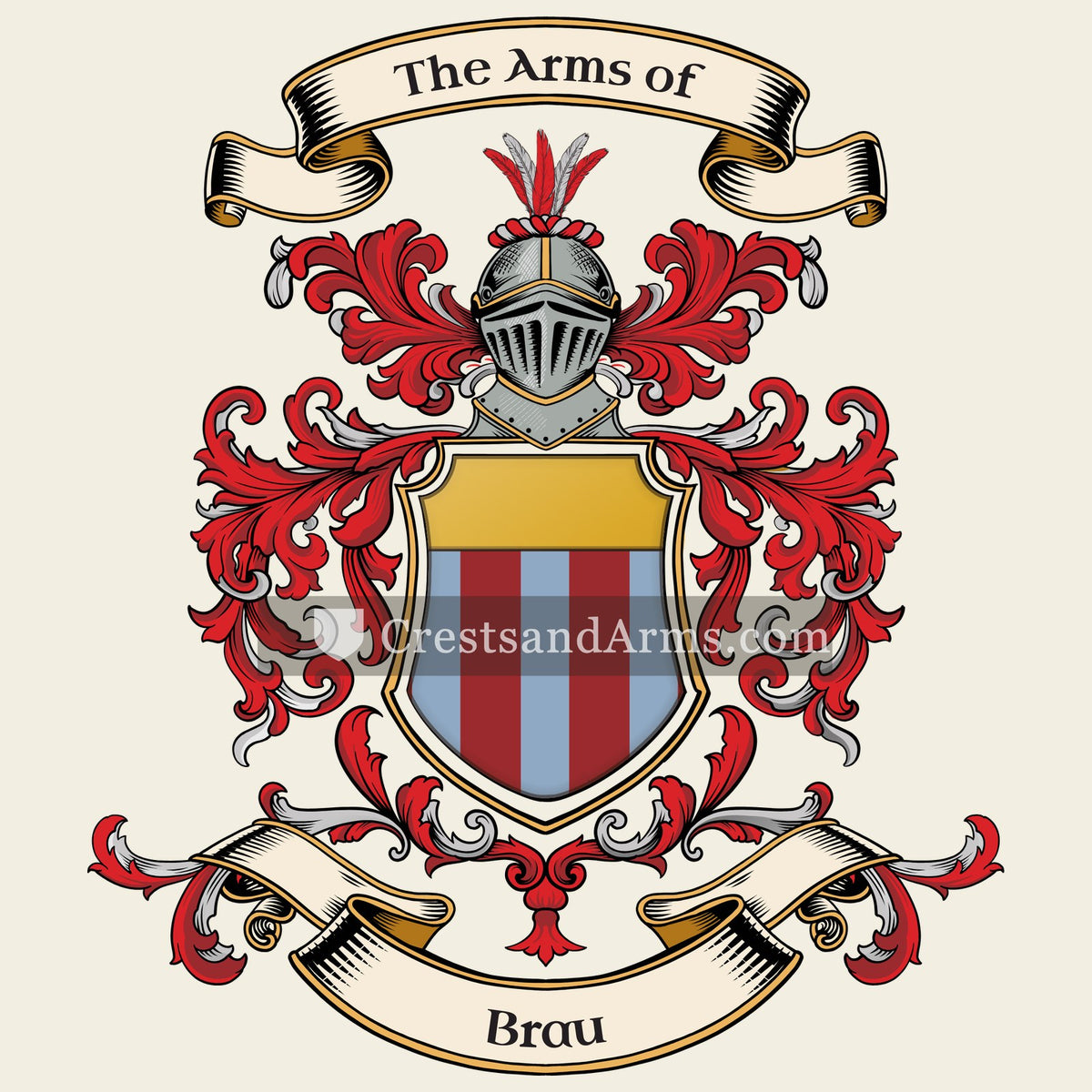The Brau coat of arms, drawn from the recorded blazon