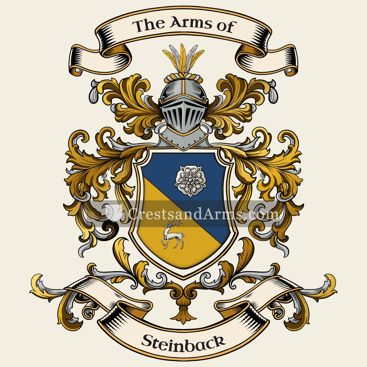 The Steinback coat of arms, drawn from the recorded blazon
