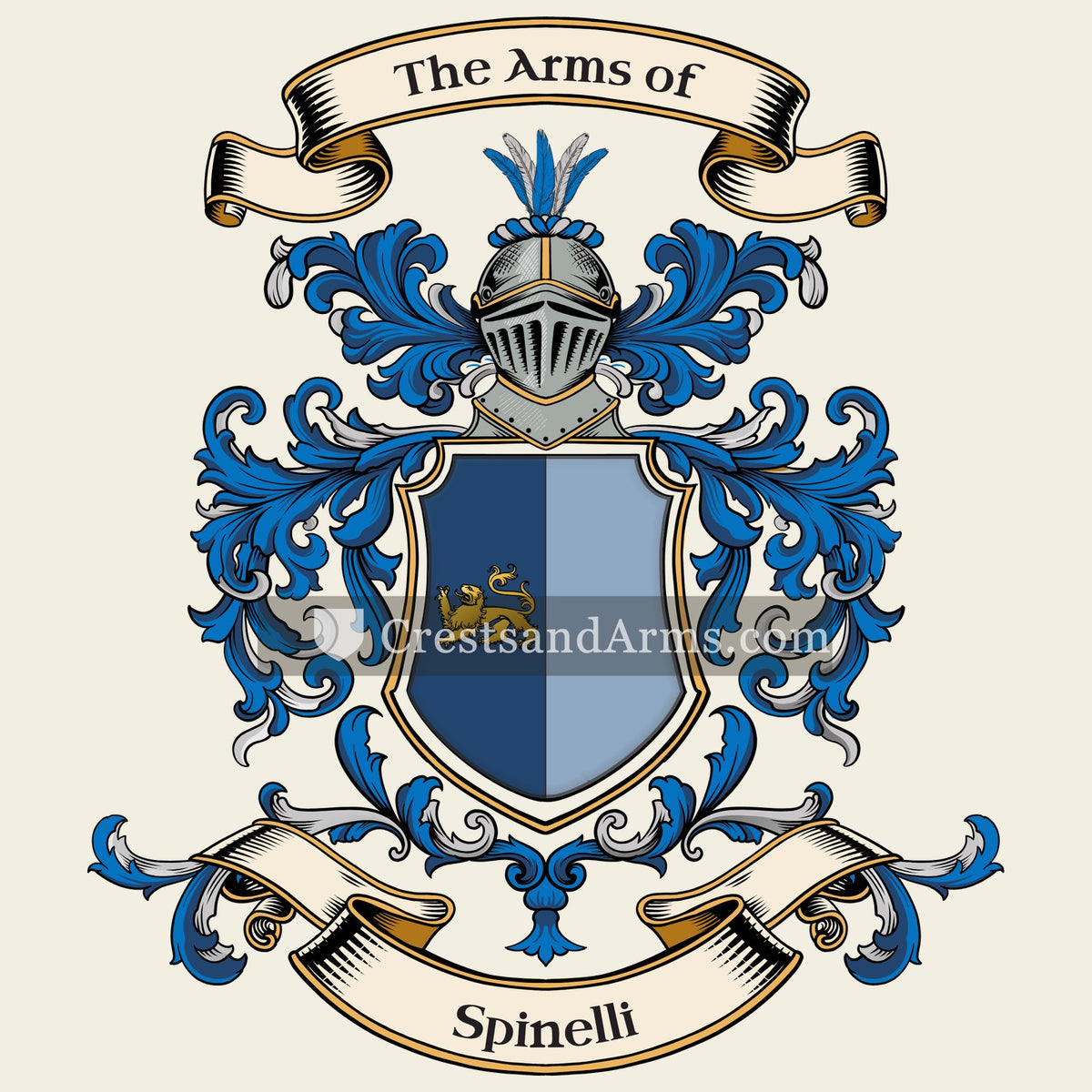 The Spinelli coat of arms, drawn from the recorded blazon