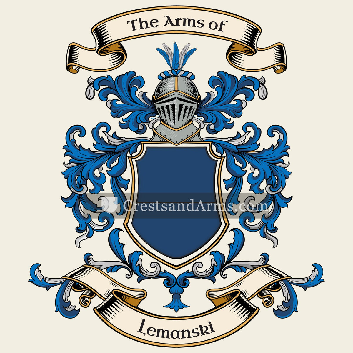 The Lemanski coat of arms, drawn from the recorded blazon