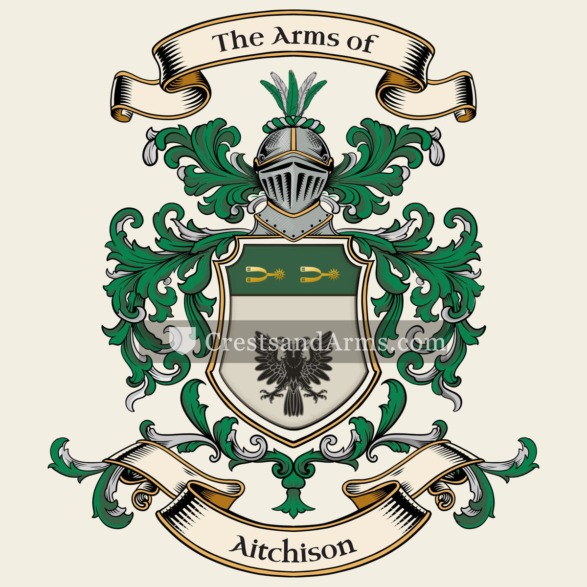 The Aitchison coat of arms, drawn from the recorded blazon