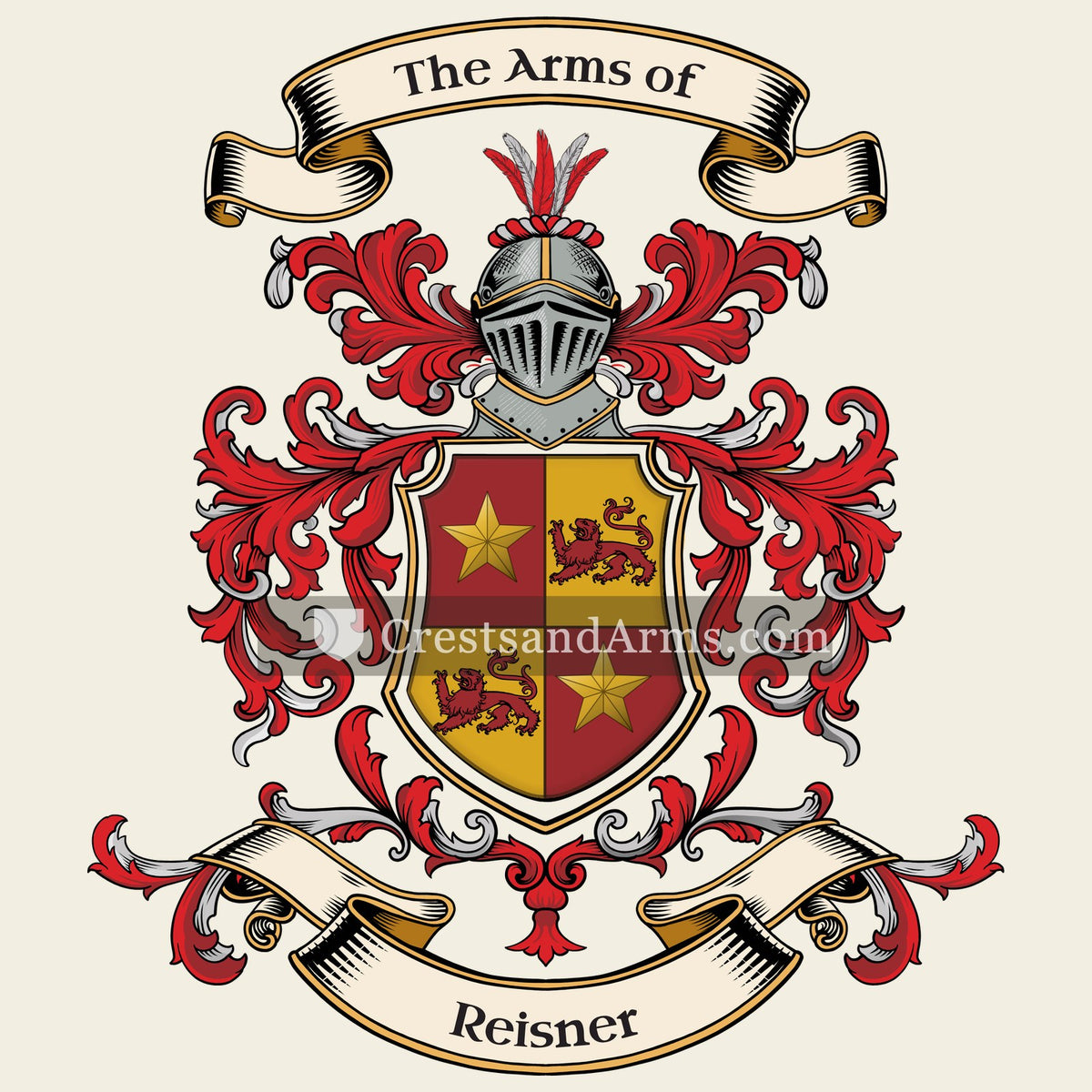The Reisner coat of arms, drawn from the recorded blazon