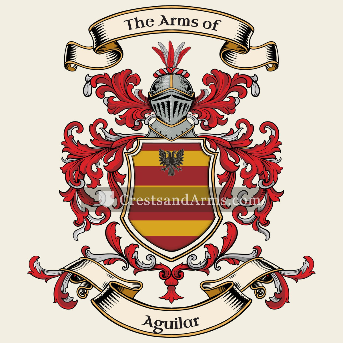 The Aguilar coat of arms, drawn from the recorded blazon