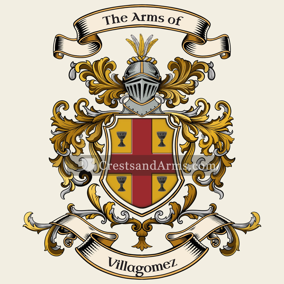 The Villagomez coat of arms, drawn from the recorded blazon