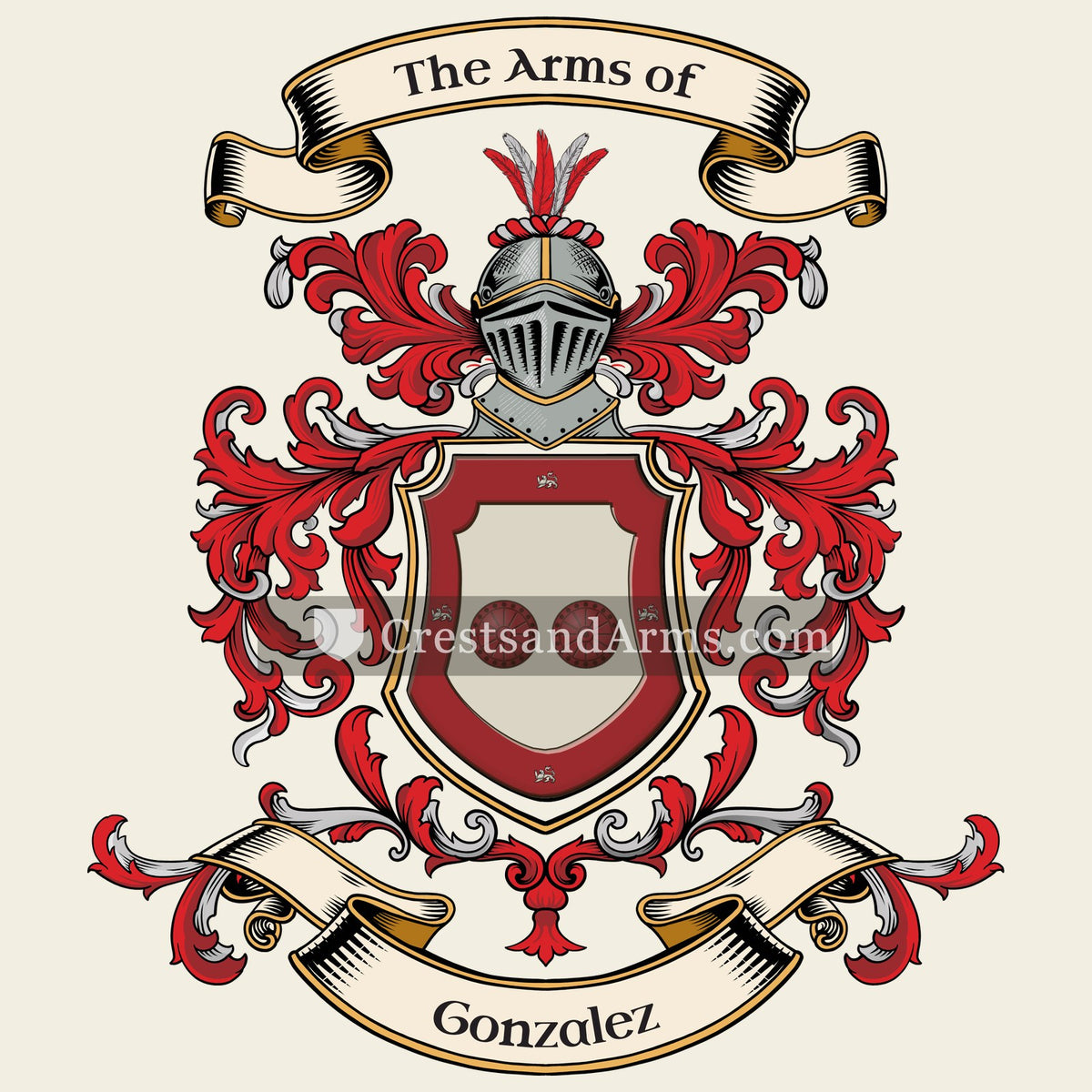 The Gonzalez coat of arms, drawn from the recorded blazon