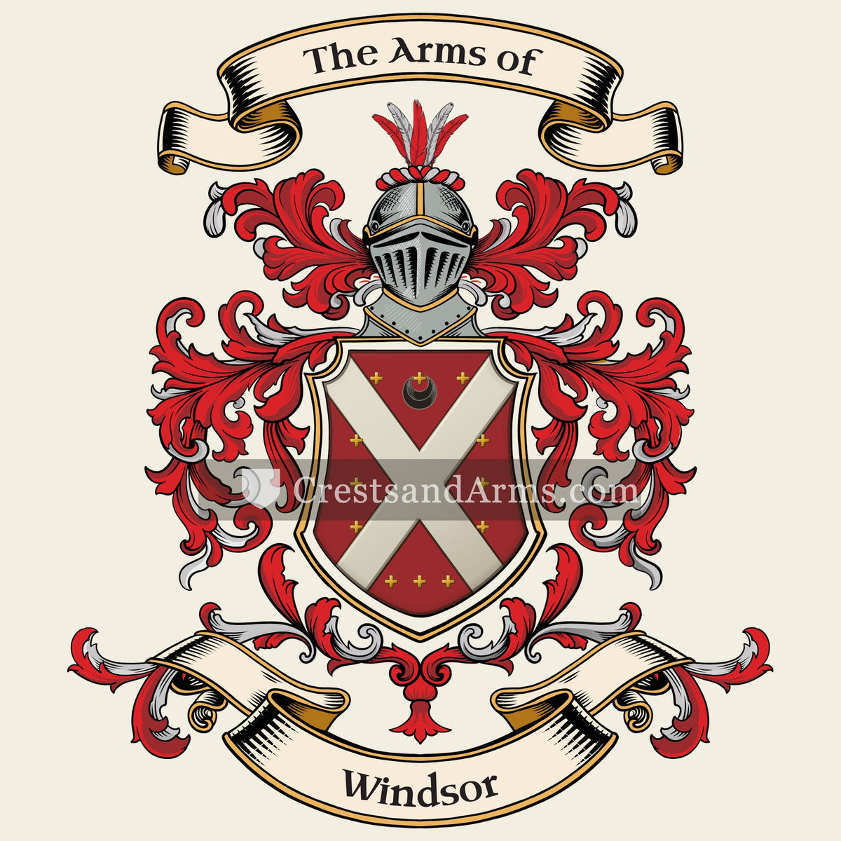 The Windsor coat of arms, drawn from the recorded blazon