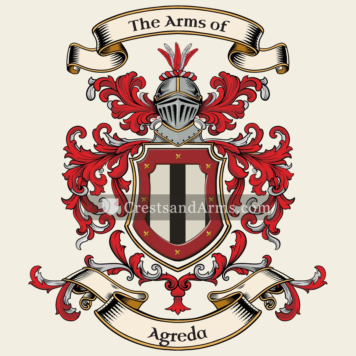 The Agreda coat of arms, drawn from the recorded blazon