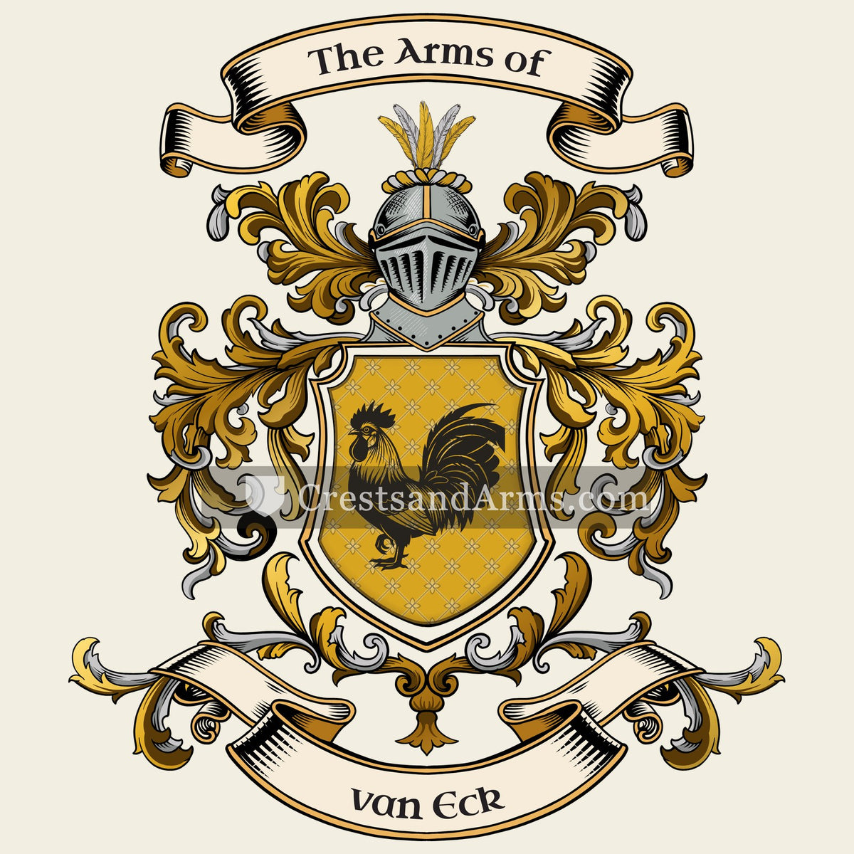 The van Eck coat of arms, drawn from the recorded blazon