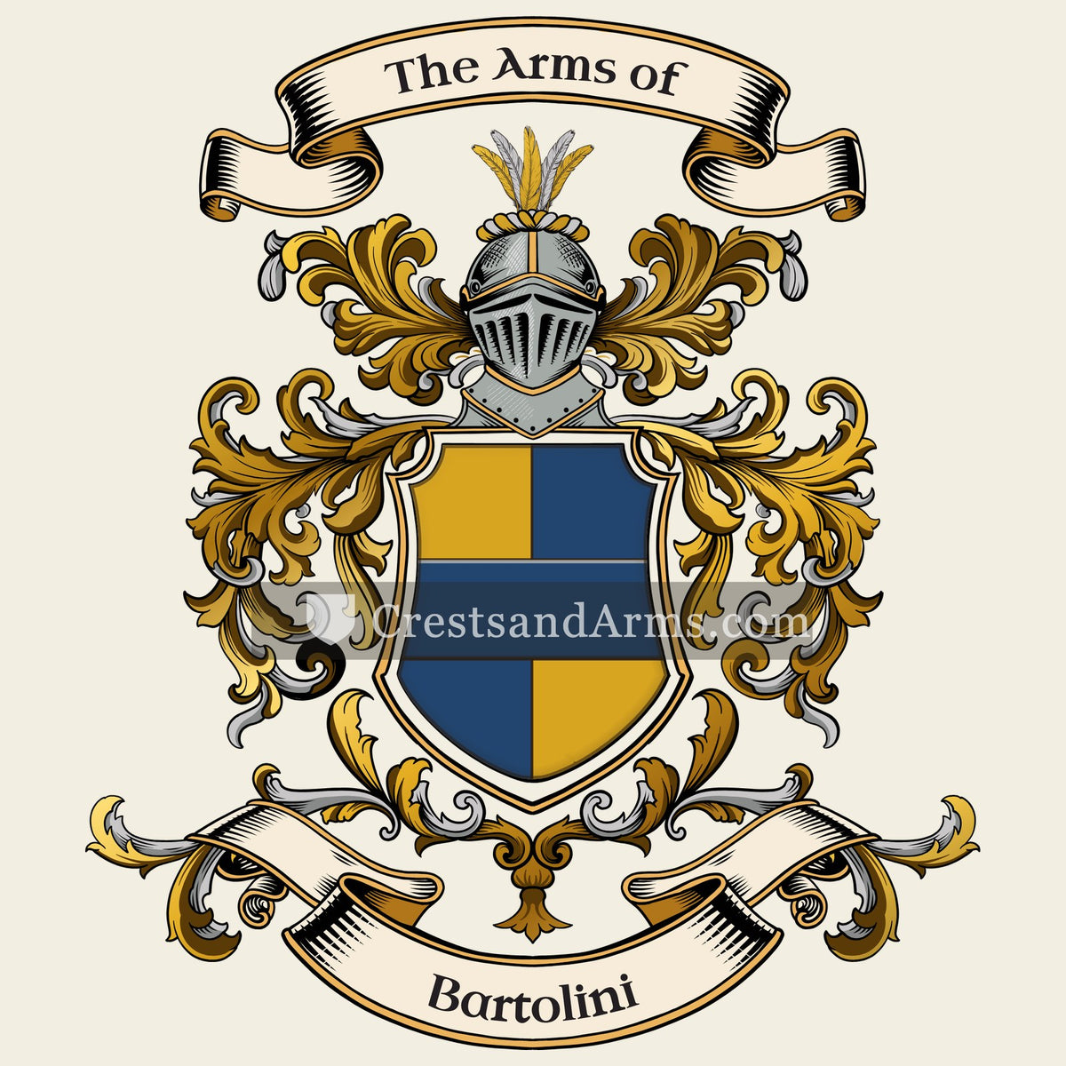 The Bartolini coat of arms, drawn from the recorded blazon