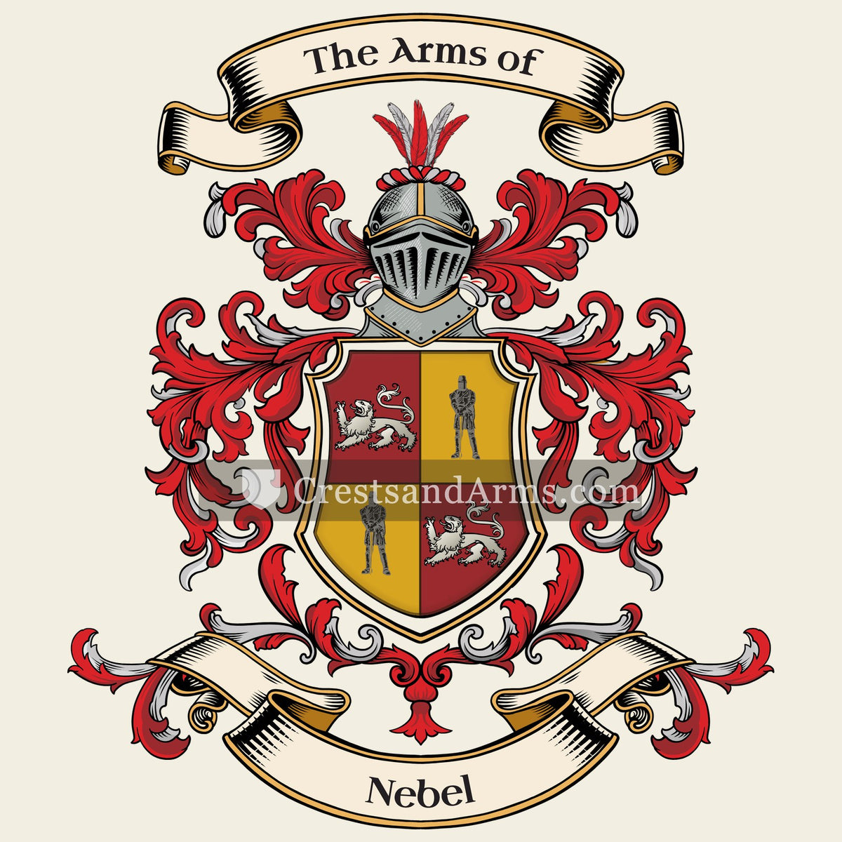 The Nebel coat of arms, drawn from the recorded blazon