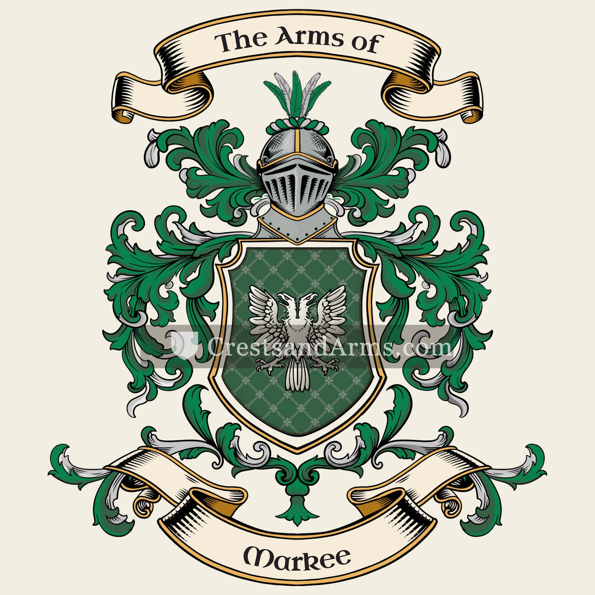 The Markee coat of arms, drawn from the recorded blazon