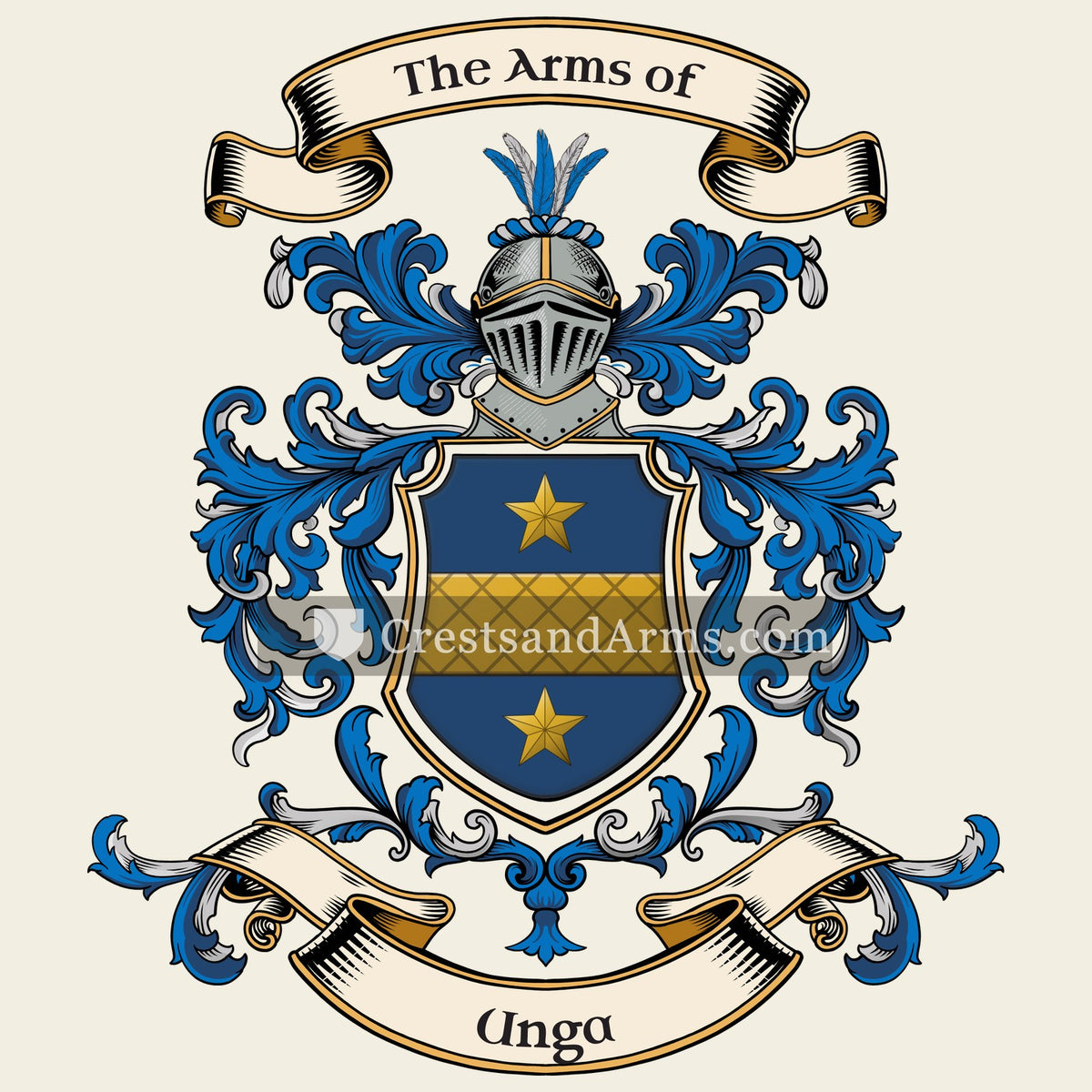 The Unga coat of arms, drawn from the recorded blazon