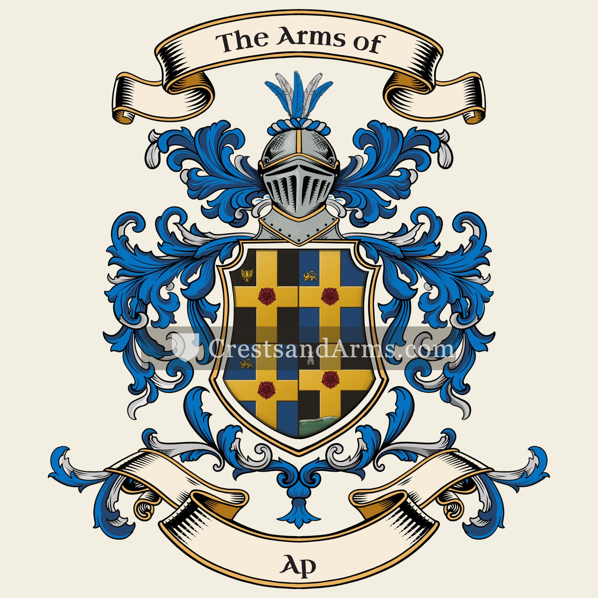 The Ap coat of arms, drawn from the recorded blazon