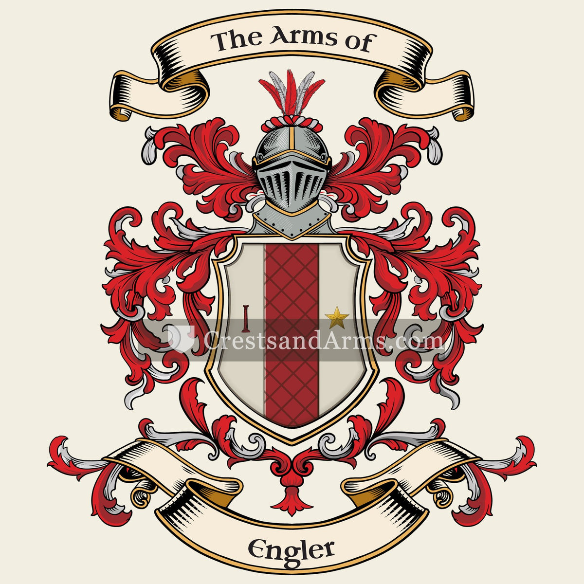 The Engler coat of arms, drawn from the recorded blazon