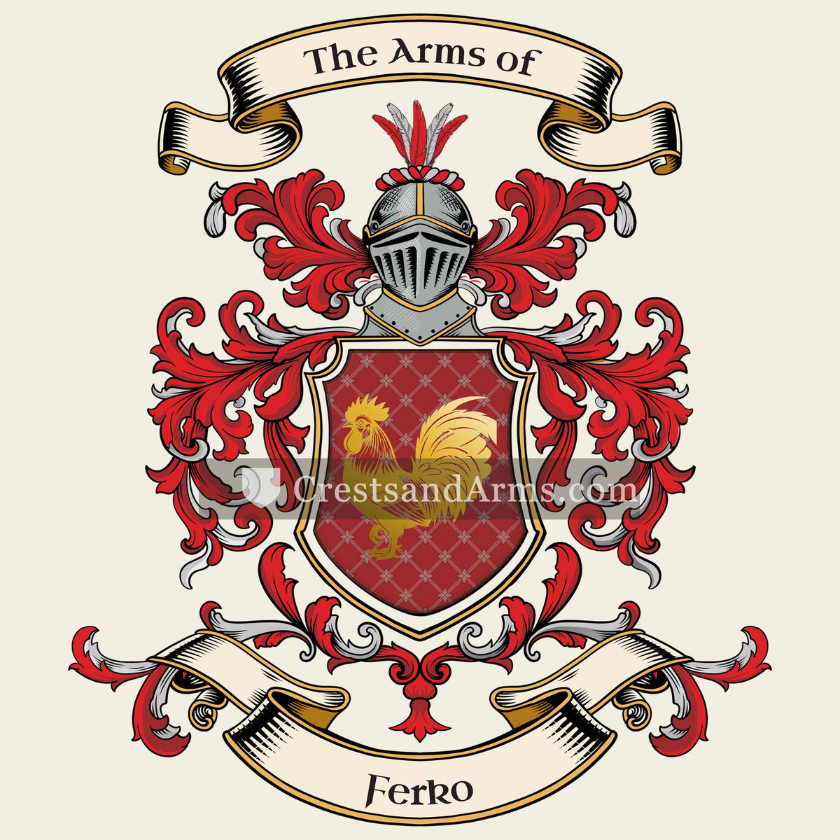 The Ferko coat of arms, drawn from the recorded blazon