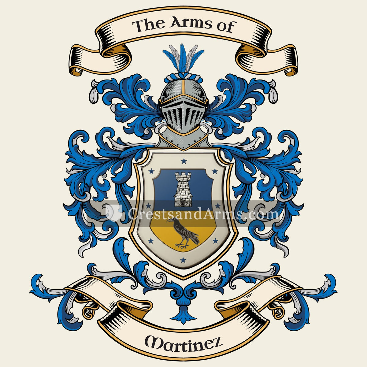 The Martinez coat of arms, drawn from the recorded blazon