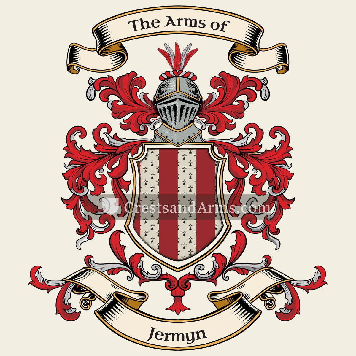 The Jermyn coat of arms, drawn from the recorded blazon