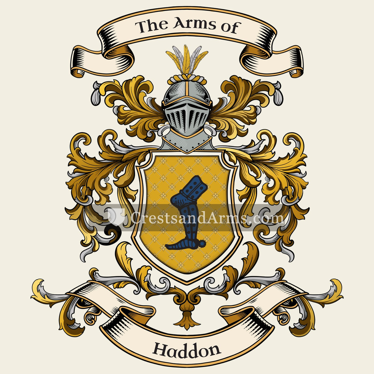 The Haddon coat of arms, drawn from the recorded blazon