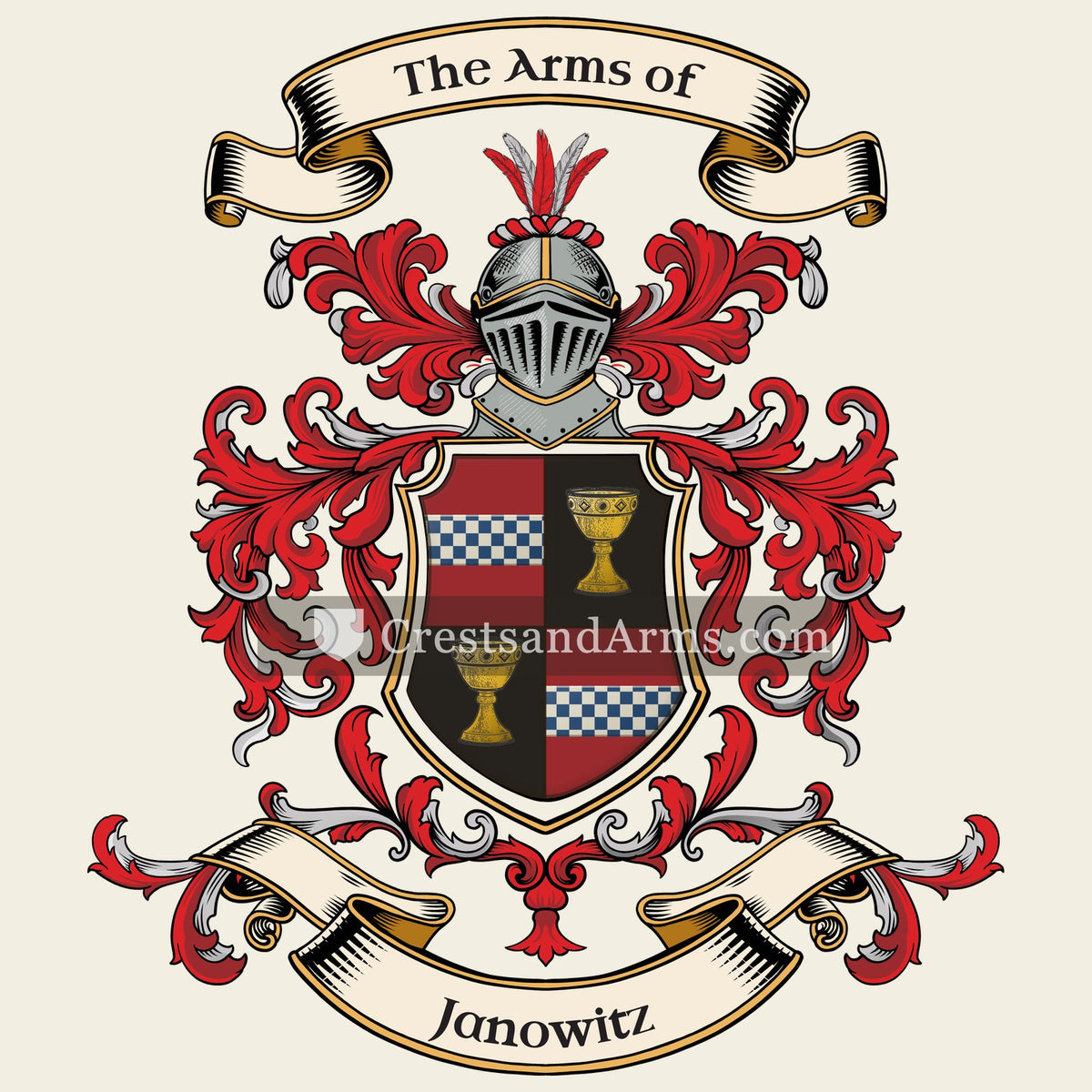 The Janowitz coat of arms, drawn from the recorded blazon