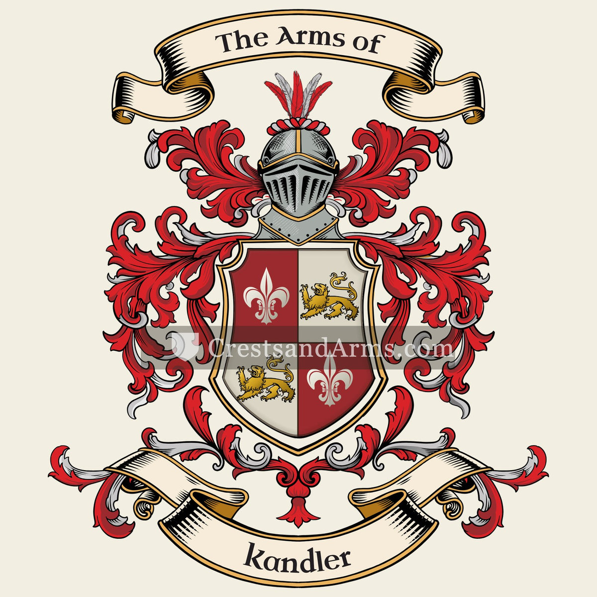 The Kandler coat of arms, drawn from the recorded blazon