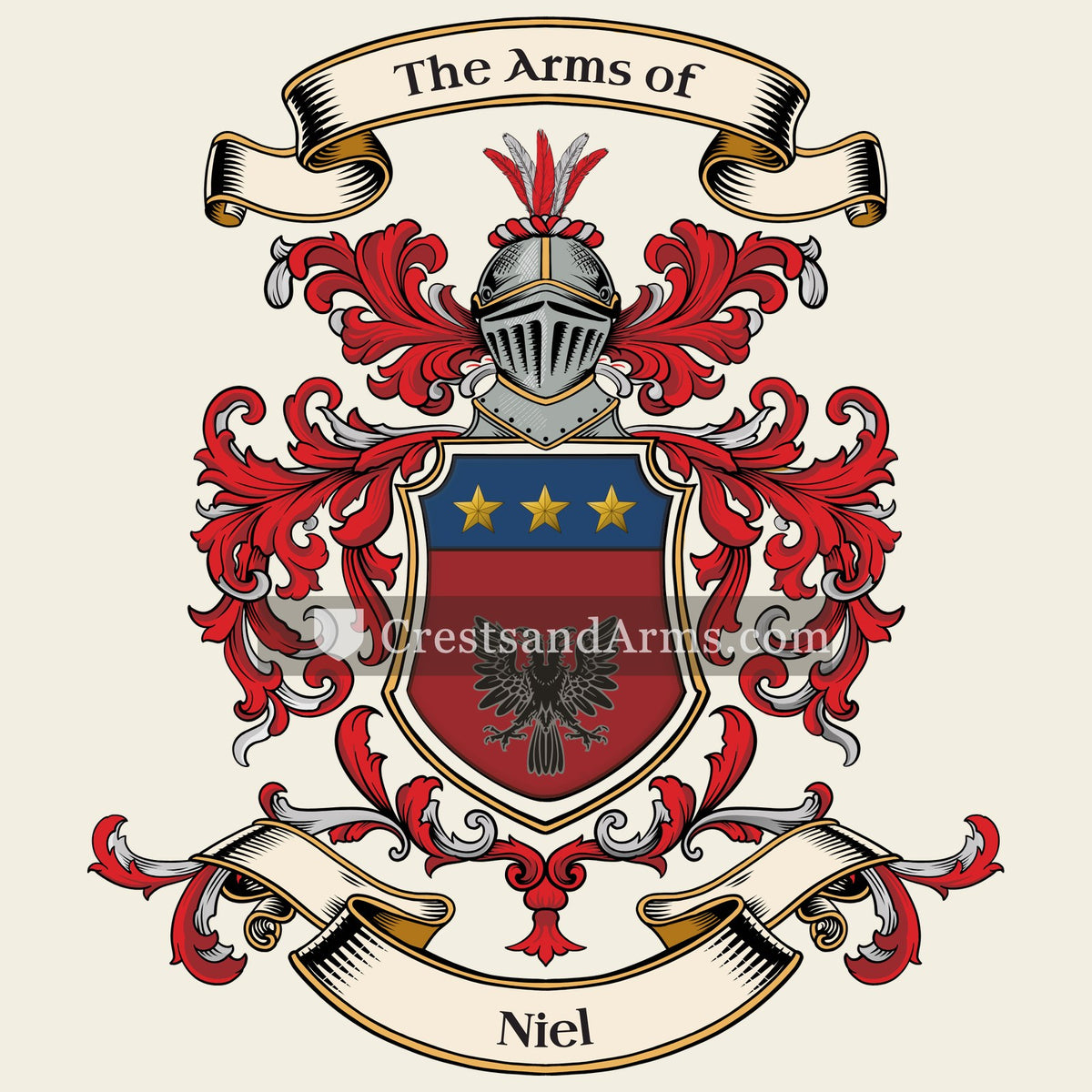 The Niel coat of arms, drawn from the recorded blazon