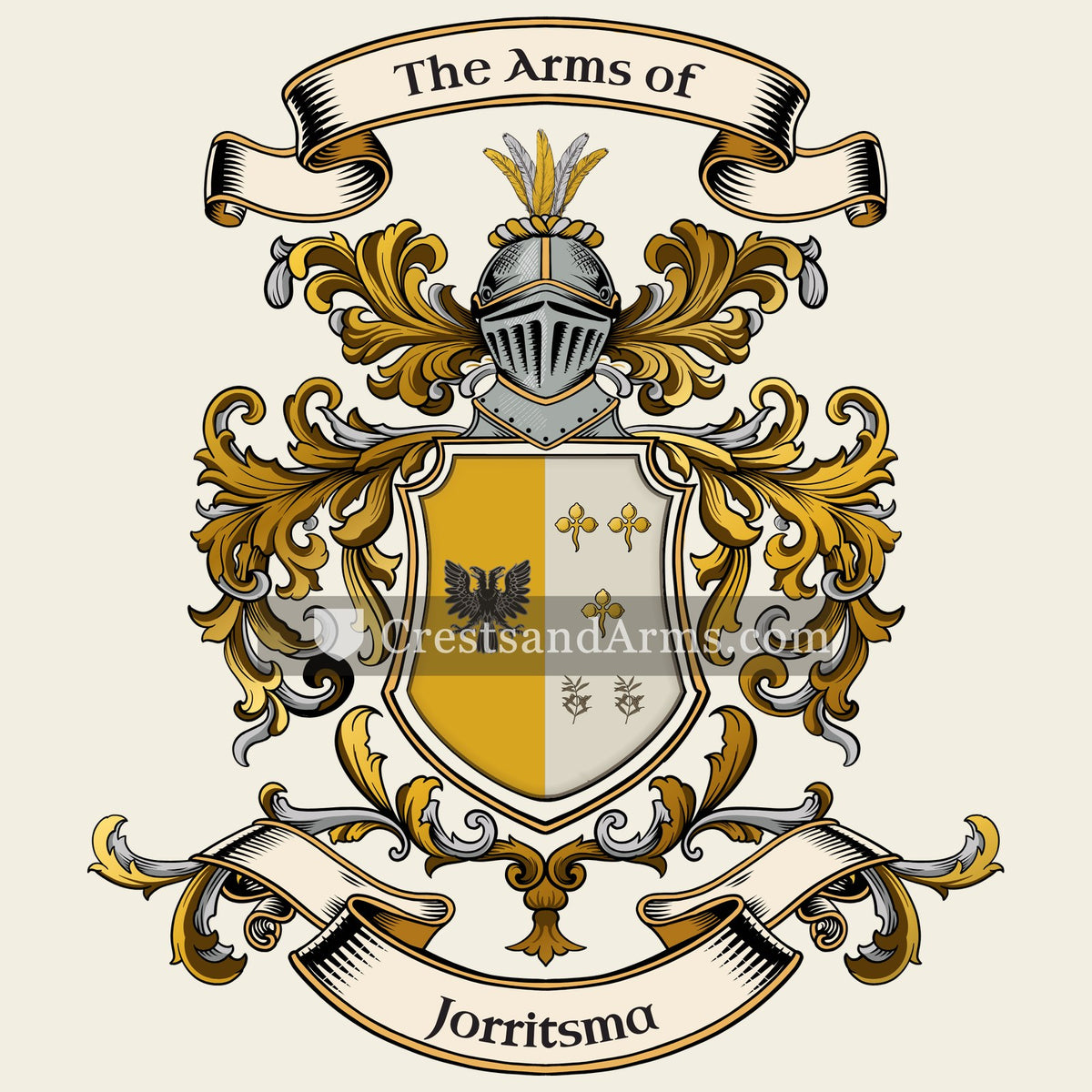 The Jorritsma coat of arms, drawn from the recorded blazon
