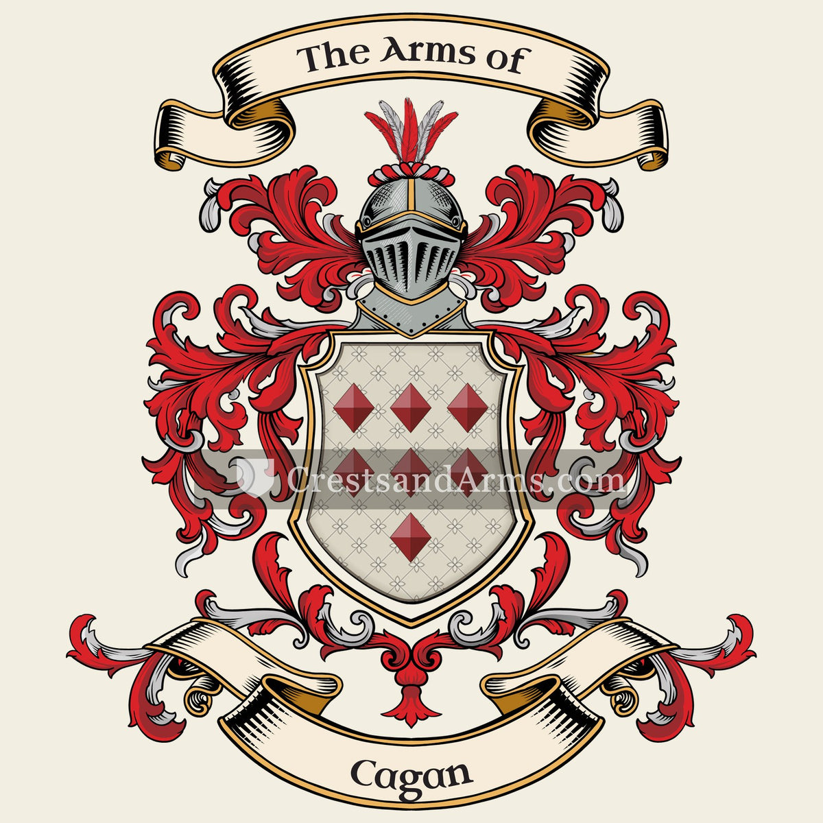 The Cagan coat of arms, drawn from the recorded blazon