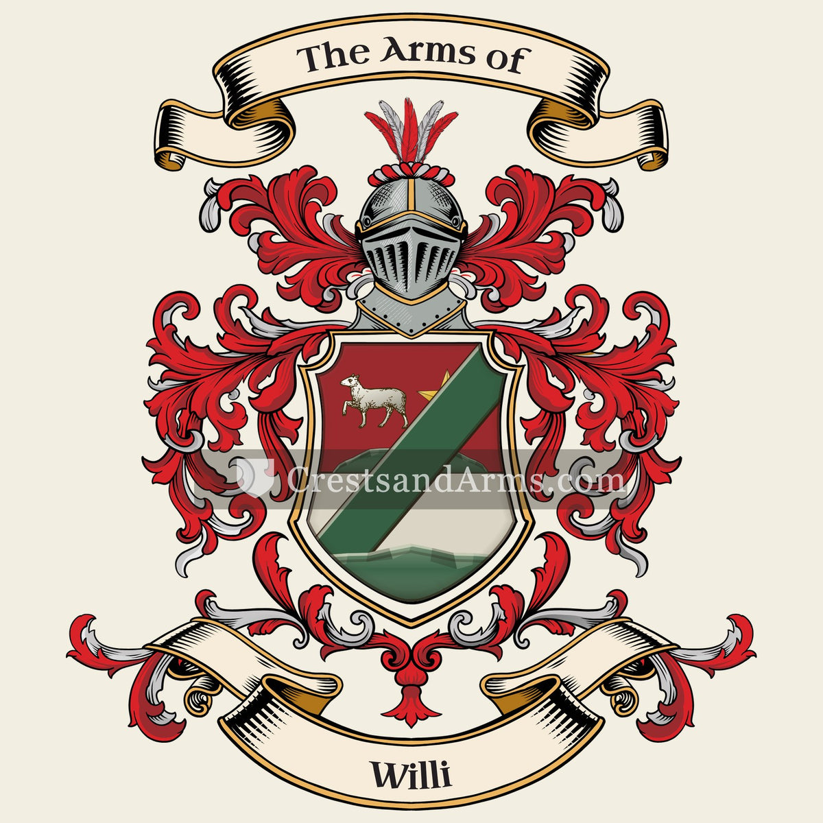 The Willi coat of arms, drawn from the recorded blazon