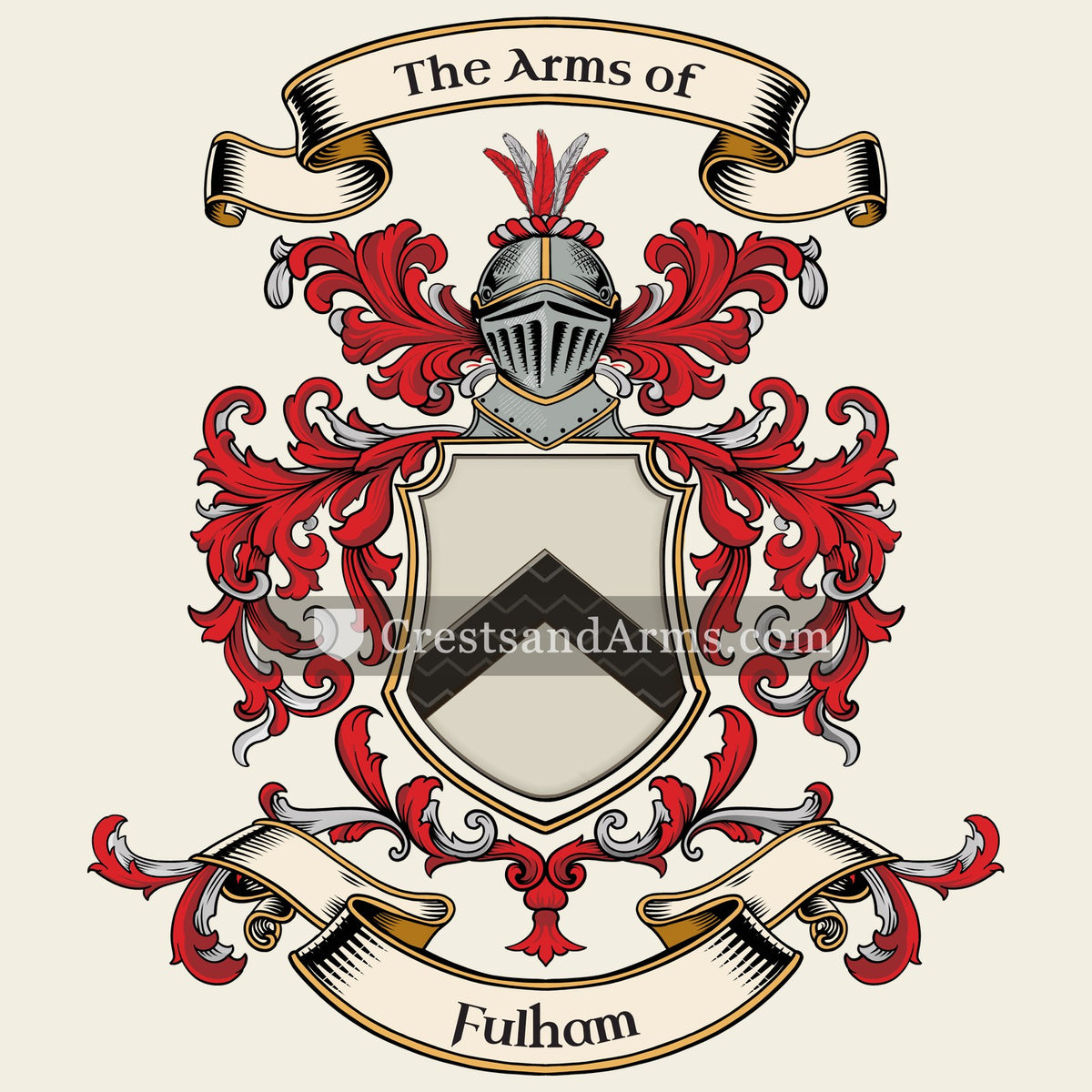 The Fulham coat of arms, drawn from the recorded blazon