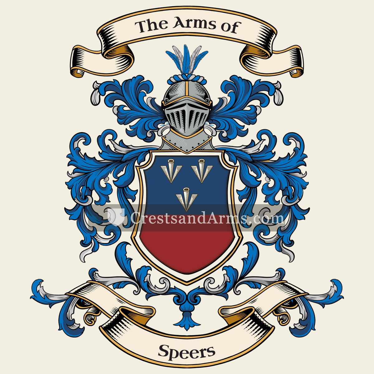 The Speers coat of arms, drawn from the recorded blazon