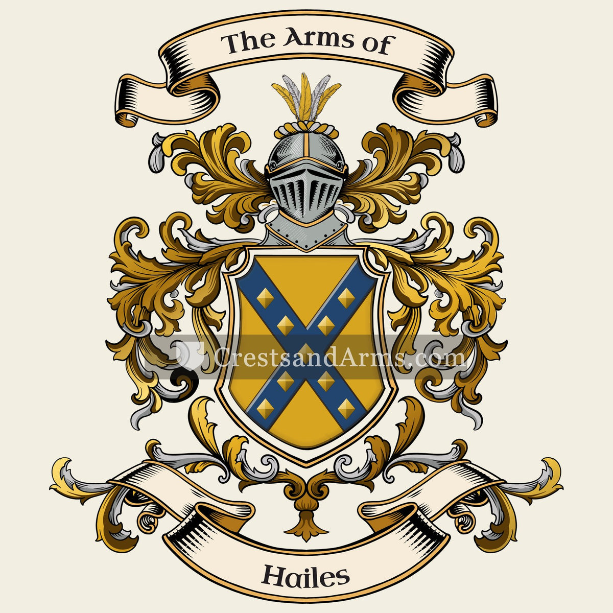The Hailes coat of arms, drawn from the recorded blazon
