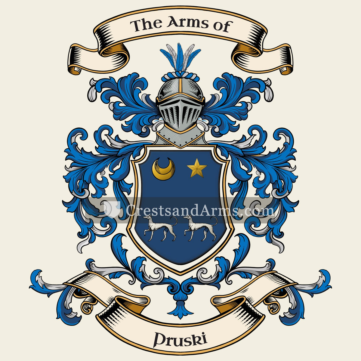 The Pruski coat of arms, drawn from the recorded blazon