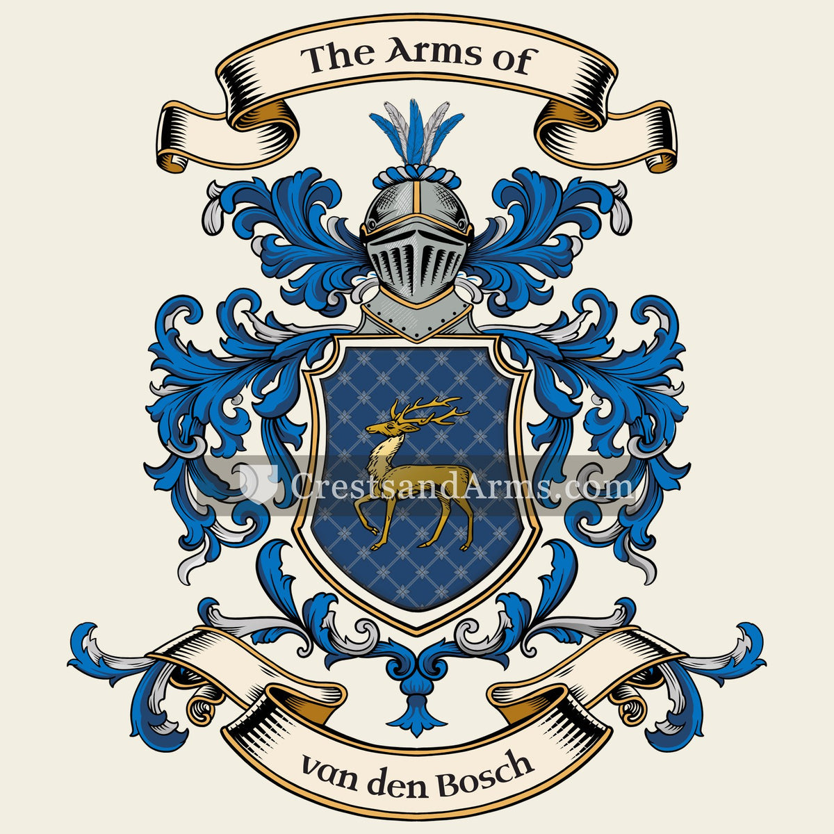 The van den Bosch coat of arms, drawn from the recorded blazon