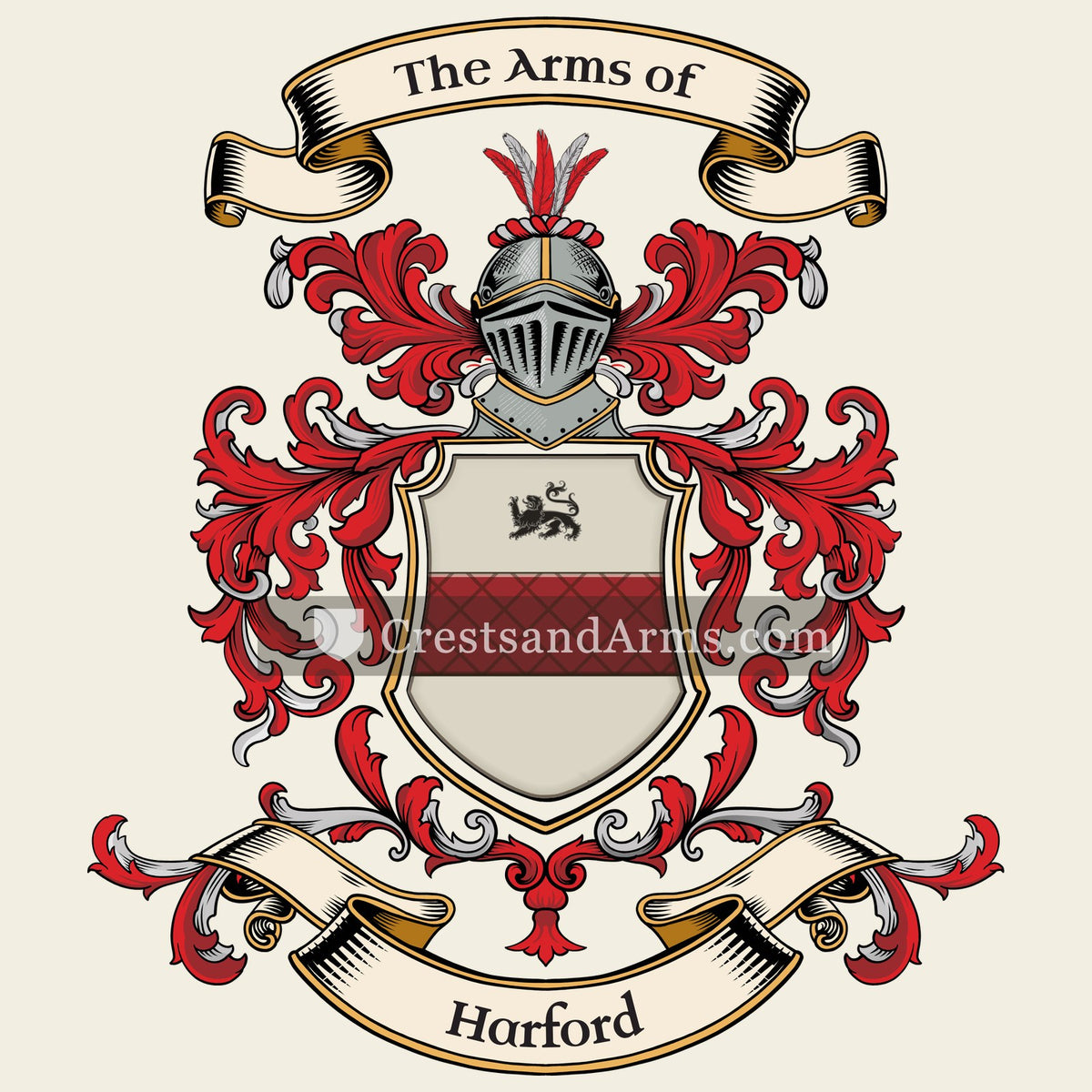 The Harford coat of arms, drawn from the recorded blazon
