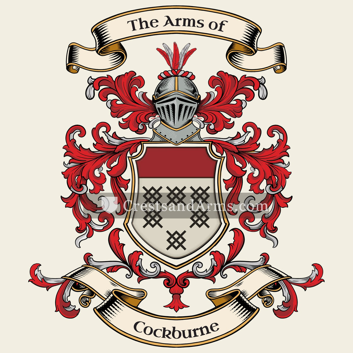 The Cockburne coat of arms, drawn from the recorded blazon