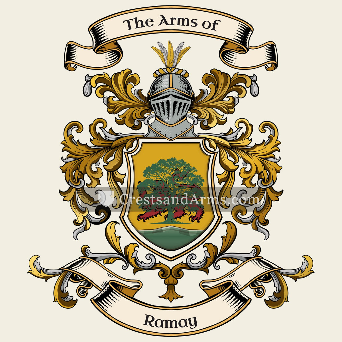 The Ramay coat of arms, drawn from the recorded blazon