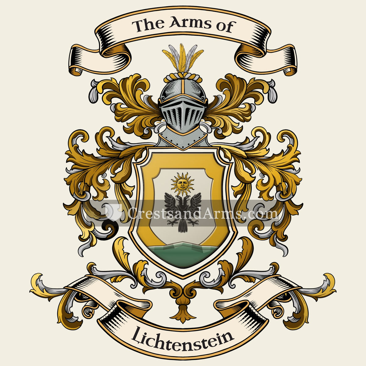 The Lichtenstein coat of arms, drawn from the recorded blazon