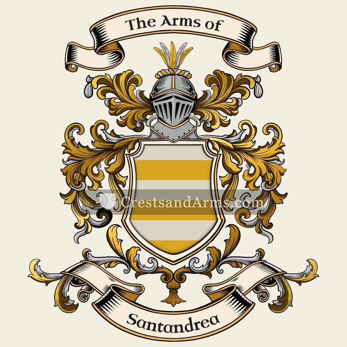 The Santandrea coat of arms, drawn from the recorded blazon