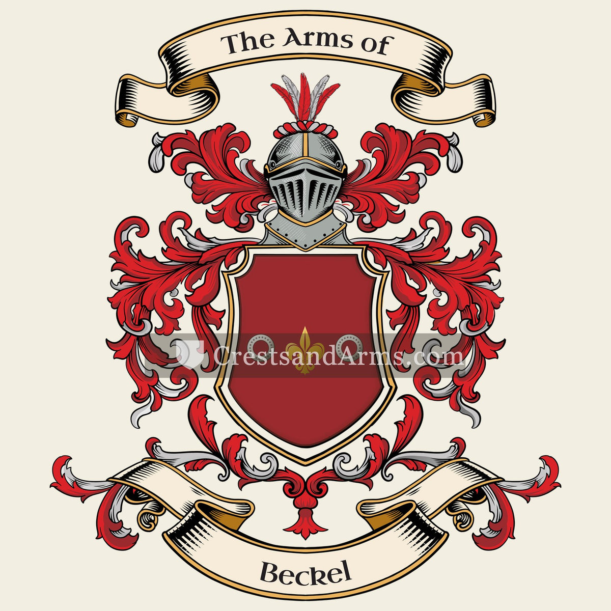 The Beckel coat of arms, drawn from the recorded blazon