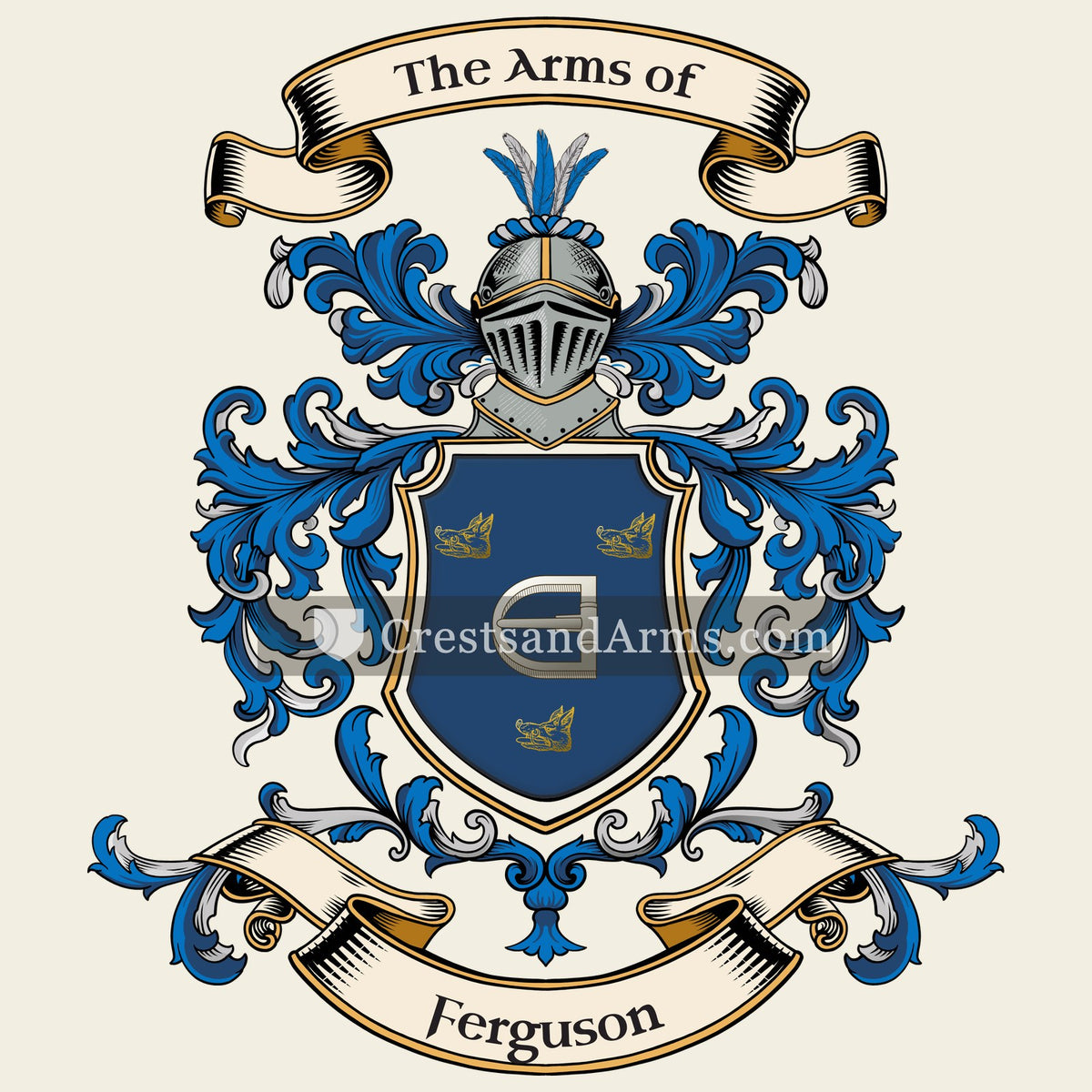 The Ferguson coat of arms, drawn from the recorded blazon
